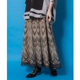 ベージュ | ゴシック柄チュール重ねリバーシブルスカート | ScoLar