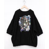 ブラック | 魔女の秘密コラージュ柄 シャーリングレースプルオーバー | ScoLar