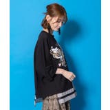 ラメ入りアンティーク柄アシメ異素材切替PO | ScoLar | 詳細画像5 