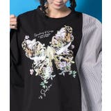 ラメ入りアンティーク柄アシメ異素材切替PO | ScoLar | 詳細画像6 