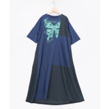 ラメ入りアンティーク柄アシメ異素材切替ワンピース | ScoLar | 詳細画像10
