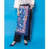 ブラック | スカーフ柄巻きスカート付きパンツ | ScoLar