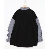 花蝶刺繍レース×ストライプ柄配色シャツ | ScoLar | 詳細画像6 