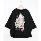 ブラック | ツリーハウス柄麻タッチコットンプルオーバー | ScoLar