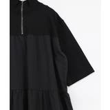 ジャージ風グラデーション裾花チュールフレアワンピース | ScoLar | 詳細画像7 