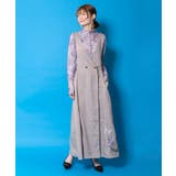 グレー | 花蝶刺繍トレンチ風ジャンパースカート | ScoLar