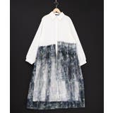 魔女の秘密柄チュール重ね異素材切替シャツワンピース | ScoLar | 詳細画像11