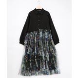 魔女の秘密柄チュール重ね異素材切替シャツワンピース | ScoLar | 詳細画像13