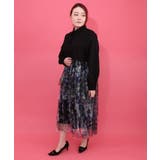 魔女の秘密柄チュール重ね異素材切替シャツワンピース | ScoLar | 詳細画像3