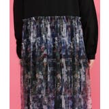 魔女の秘密柄チュール重ね異素材切替シャツワンピース | ScoLar | 詳細画像6