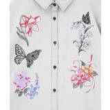 花蝶刺繍すそフリンジ入りデニムシャツ | ScoLar | 詳細画像12 