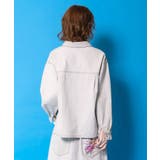 花蝶刺繍すそフリンジ入りデニムシャツ | ScoLar | 詳細画像4 