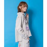 花蝶刺繍すそフリンジ入りデニムシャツ | ScoLar | 詳細画像5 