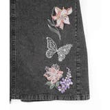 花蝶刺繍デニムロングスカート | ScoLar | 詳細画像18 