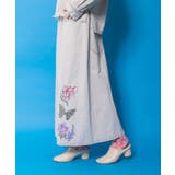花蝶刺繍デニムロングスカート | ScoLar | 詳細画像3 