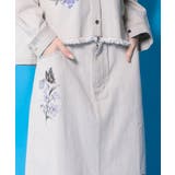 花蝶刺繍デニムロングスカート | ScoLar | 詳細画像7 