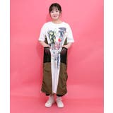 花コラージュ柄 異素材使いワンピース | ScoLar | 詳細画像1