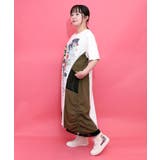 花コラージュ柄 異素材使いワンピース | ScoLar | 詳細画像2