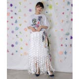 花コラージュ柄シルケット天竺チュニック | ScoLar | 詳細画像1 