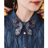 蝶襟刺繍 スモッキングデニムシャツ | ScoLar | 詳細画像6