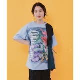 楽器×お花のブローチ柄 アシメ配色切替チュニック | ScoLar | 詳細画像2 