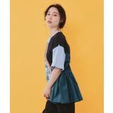 楽器×お花のブローチ柄 アシメ配色切替チュニック | ScoLar | 詳細画像3 