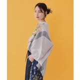 お花柄 ストライプ入り素材切替シャツ | ScoLar | 詳細画像3 