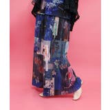 楽器×花コラージュ柄 ボドレー素材ワイドパンツ | ScoLar | 詳細画像6