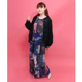 楽器×花コラージュ柄 ボドレー素材ワイドパンツ | ScoLar | 詳細画像7