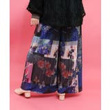 楽器×花コラージュ柄 ボドレー素材ワイドパンツ | ScoLar | 詳細画像8