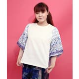 アンティークタイル×花柄 素材切替プルオーバー | ScoLar | 詳細画像1