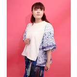 アンティークタイル×花柄 素材切替プルオーバー | ScoLar | 詳細画像3