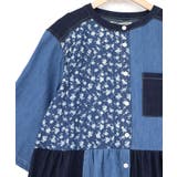 配色×花柄パッチワーク風 デニムシャツワンピース | ScoLar | 詳細画像11