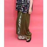 無地×お花図鑑柄 スリット入りワイドパンツ | ScoLar | 詳細画像8