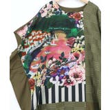 花咲く海辺の街並み柄 アシメドレープワンピース | ScoLar | 詳細画像12