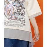 テレフォン柄ラメプリント レイヤード風プルオーバー | ScoLar | 詳細画像3