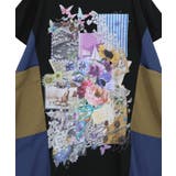 夏の花コラージュ柄 異素材切替ワンピース | ScoLar | 詳細画像14
