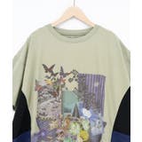 夏の花コラージュ柄 異素材切替ワンピース | ScoLar | 詳細画像17