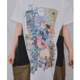 夏の花コラージュ柄 異素材切替ワンピース | ScoLar | 詳細画像8