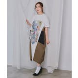 夏の花コラージュ柄 異素材切替ワンピース | ScoLar | 詳細画像6
