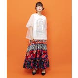 アンティーク調パッションムード柄スカート | ScoLar | 詳細画像1 