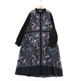 ブラック | スカーフ柄 クラシカルシャツワンピース | ScoLar