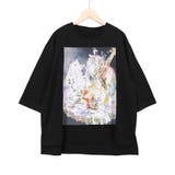 ブラック | ネコと音楽のお茶会 箔プリント入りTシャツ | ScoLar