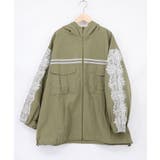 カーキ | 蝶刺繍レース マウンテンパーカー風ブルゾン | ScoLar