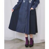 花とピアノ柄刺繍 デニムシャツワンピース | ScoLar | 詳細画像6