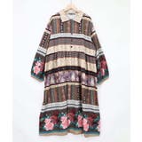 クラシカルローズ パッチワーク風柄シャツワンピ | ScoLar | 詳細画像9 