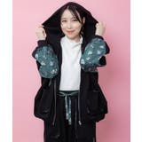 花柄切替 ジャージ風バルーンパーカー | ScoLar | 詳細画像6