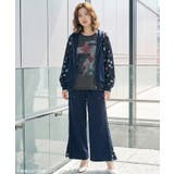 花柄切替 ジャージ風ワイドパンツ | ScoLar | 詳細画像10 