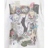 黒猫コラージュ柄 袖レース重ねプルオーバー | ScoLar | 詳細画像10