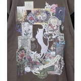 黒猫コラージュ柄 袖レース重ねプルオーバー | ScoLar | 詳細画像12